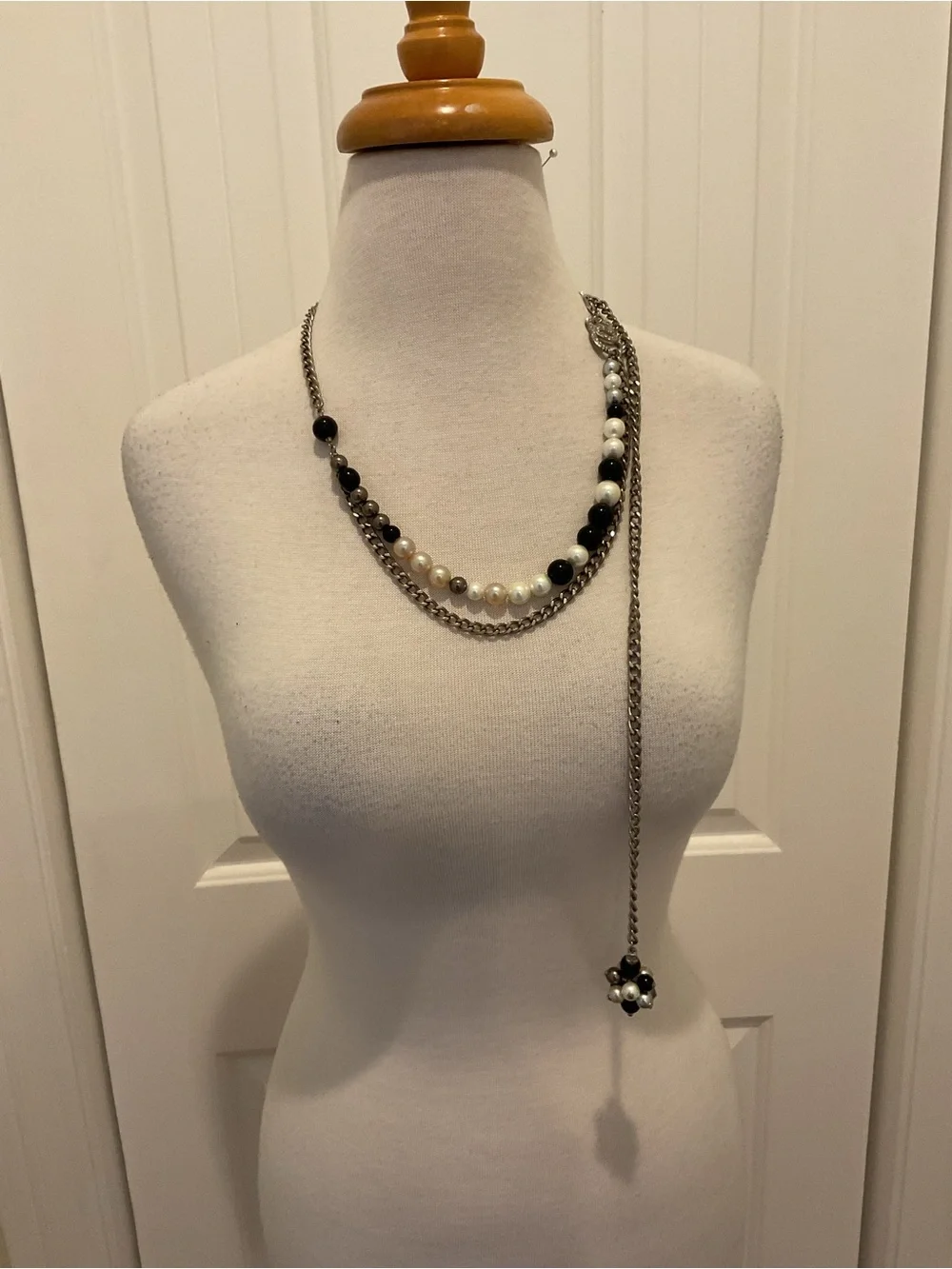 Chanel Beaded Marble Flower Belt Necklace Vintage